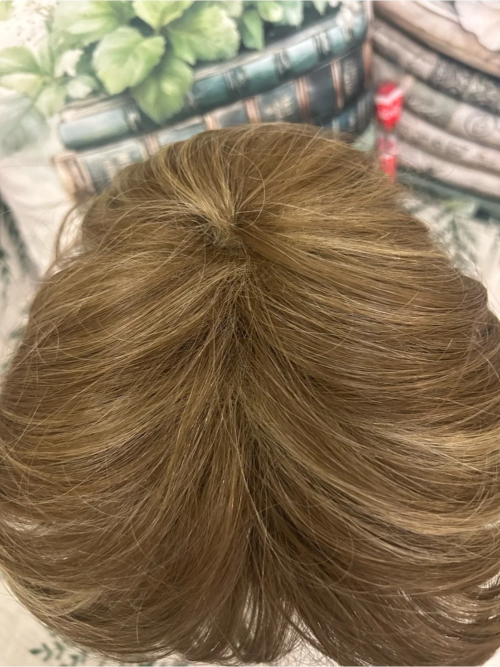 UDU Hair Topper Short Pixie Cut Toppers Women Deep Almond Brown with Highlights